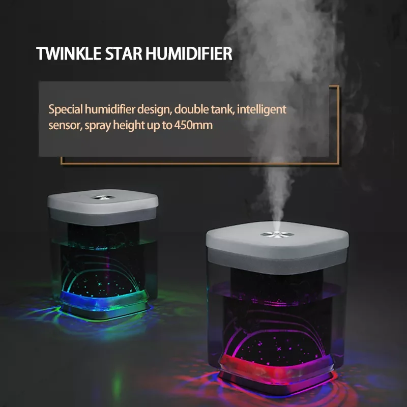 

Large Capacity Projection Humidifier Humidifier Essential Oil Diffuser USB Colorful Mini Mist Maker LED Light
