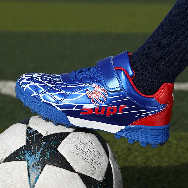 Fashion TF HOOK&LOOP Children Soccer Shoes Breathable Anti-slip Boy Football Sneaker High-quality Comfortable Kids Sports Shoes