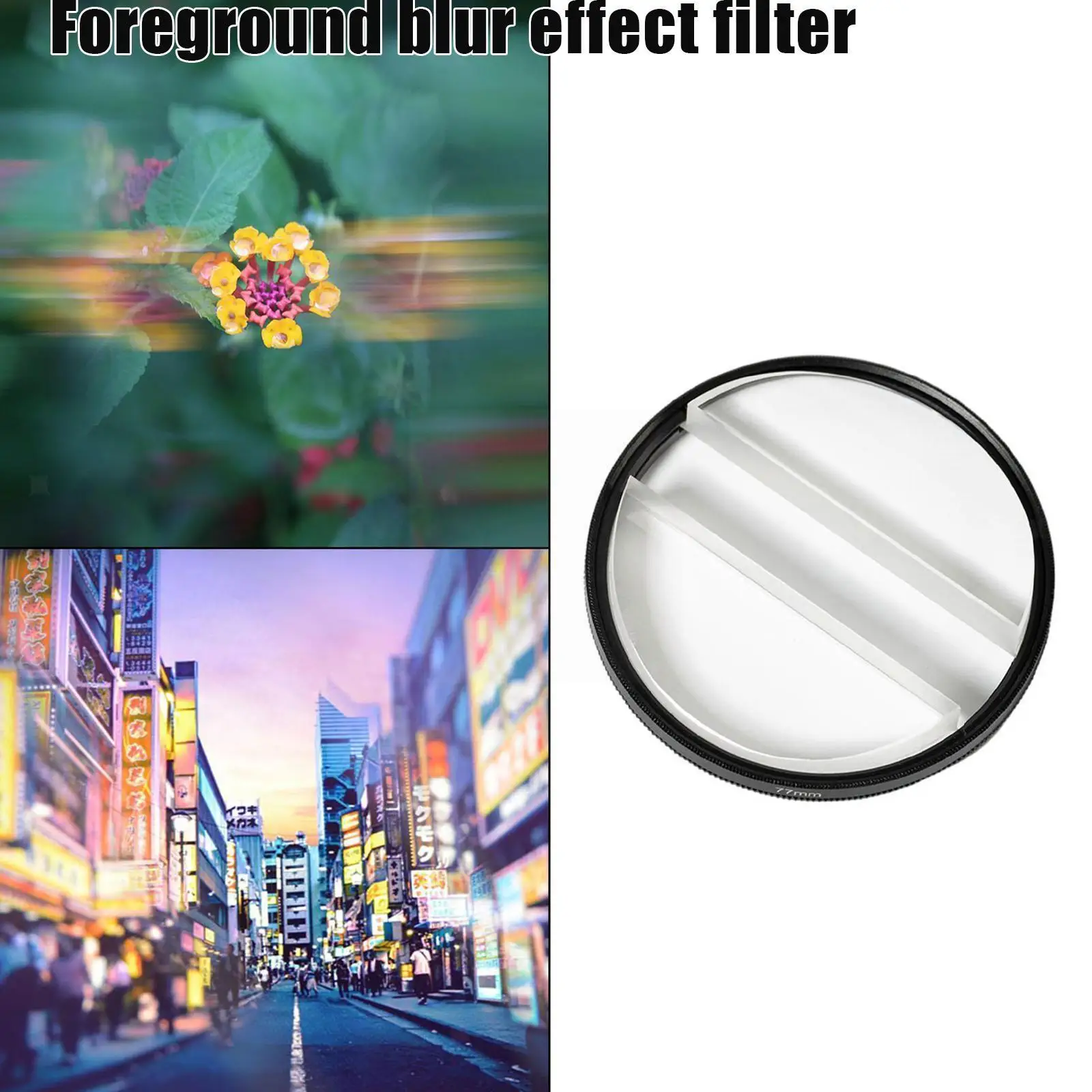 

77mm Split Diopter Lens Double Half Filter Special Filter Dslr Effects Camera Accessories Lenses H9s3