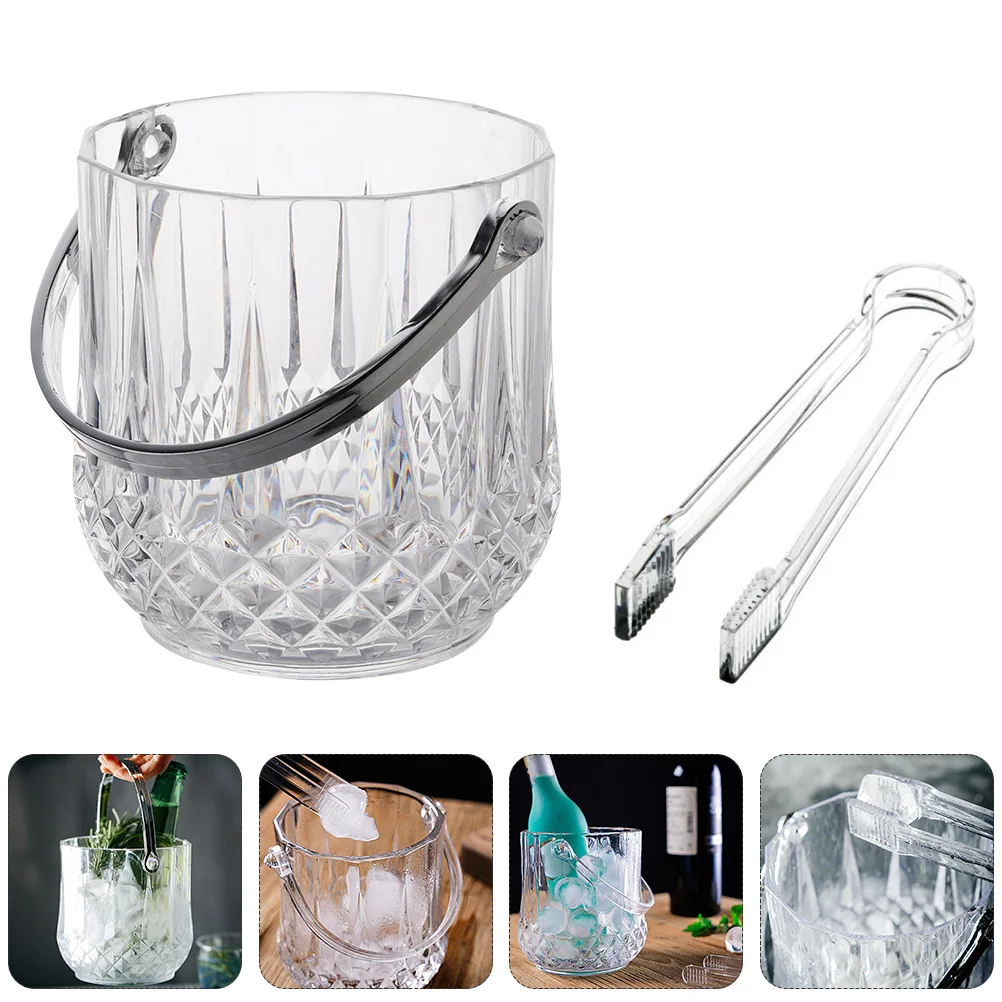 

Bucket Ice Bar Cooler Champagne Cube Chiller Cocktail Tongs Container Beer Tong Holder Crystal Beverage Buckets Bottle Clear B