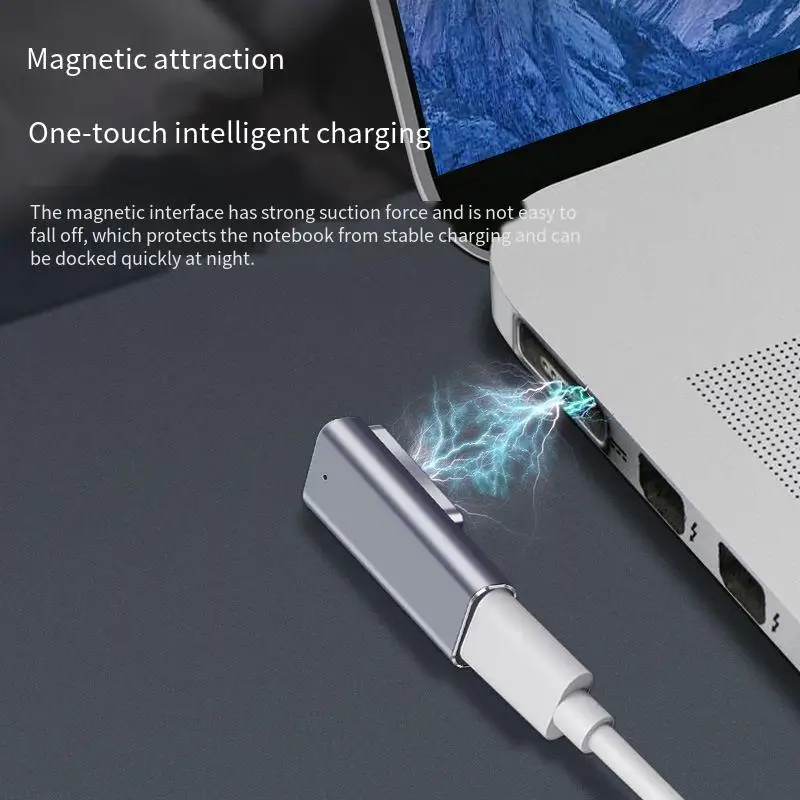 For Apple MAC Notebook Type-C Female To Magnetic Male Laptop Adapter with Indicator PD Trick Adapter for Magsafe2