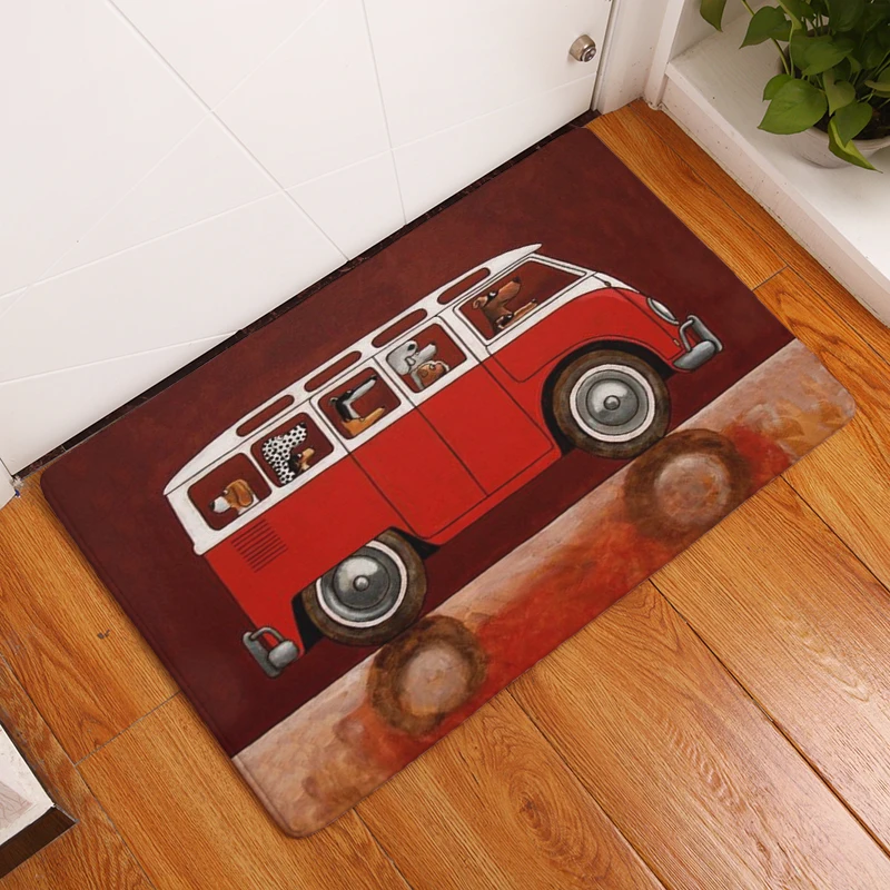 

Doormat Entrance Door Cartoon Car Bus Pattern Decorative Hallway Entrance Doormat Non Slip Bathroom Mat Home Decor Kitchen Mats
