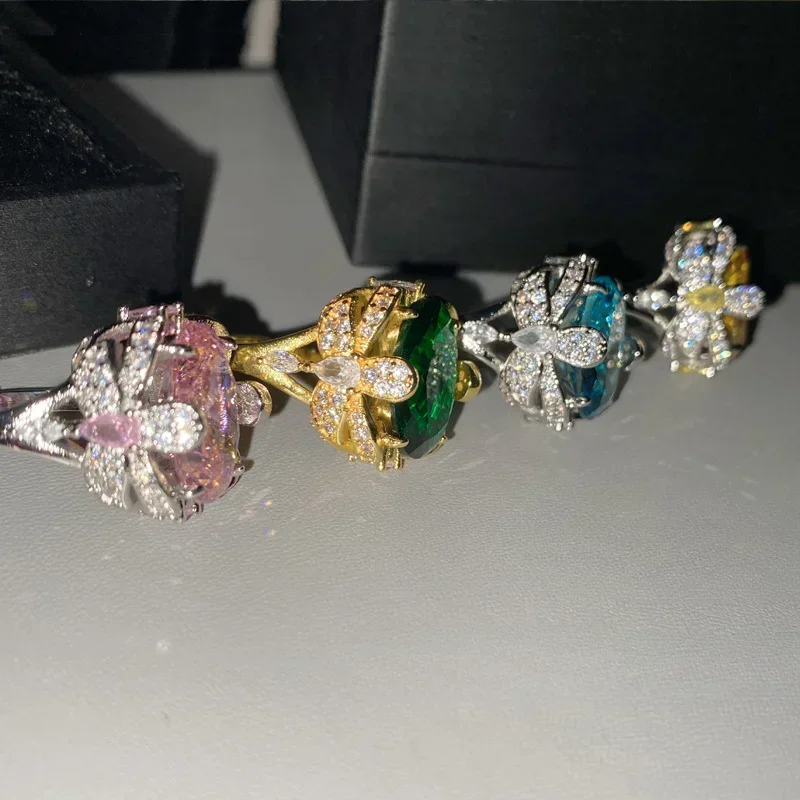 Высокое качество Роскошное кольцо MDLFES с бриллиантами в стиле муасса и