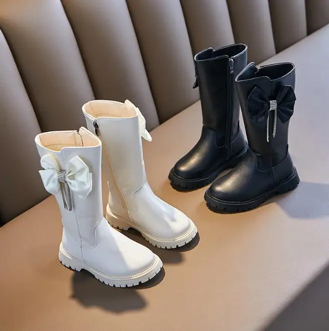 

Children Princess Boots Kids For Baby New Girls High Boots Autumn And Winter Korean Fashion Warm Boots Soft Snow Martin Boots
