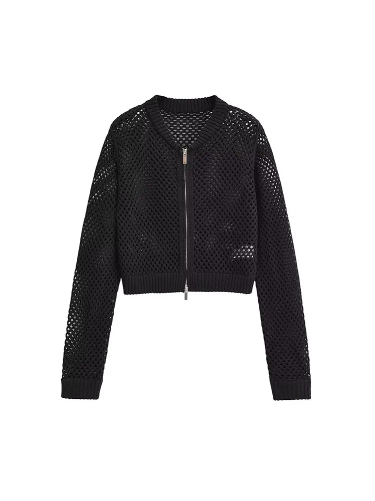 

Женская короткая куртка-бомбер с вырезами PB & ZA, винтажная универсальная повседневная женская верхняя одежда, шикарная верхняя одежда, Новинка лета 2023