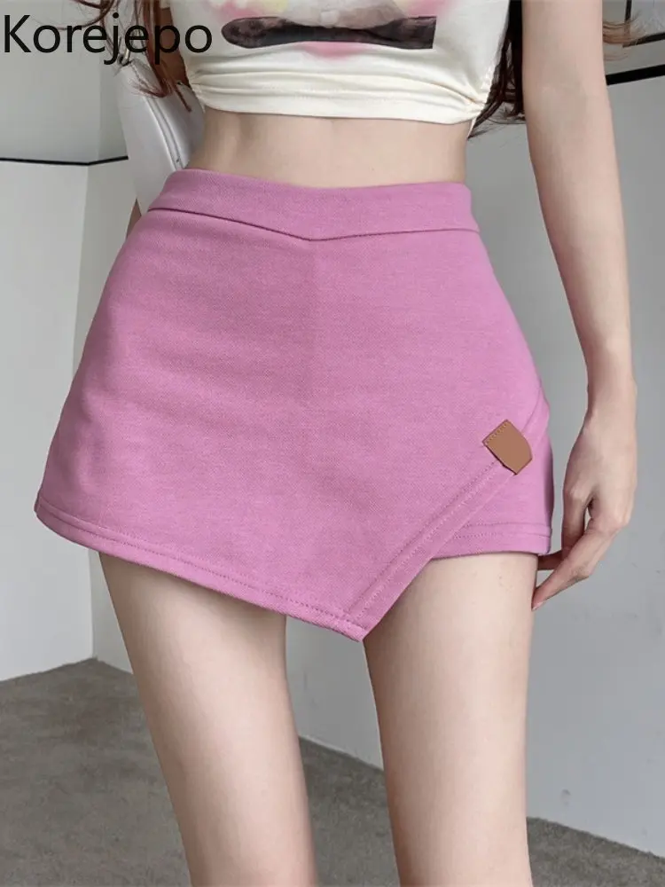 

Асимметричная юбка с высокой талией, V-образной формы, новинка 2023, пикантная, в стиле горячей девушки, тонкая, универсальная, трапециевидная, ...