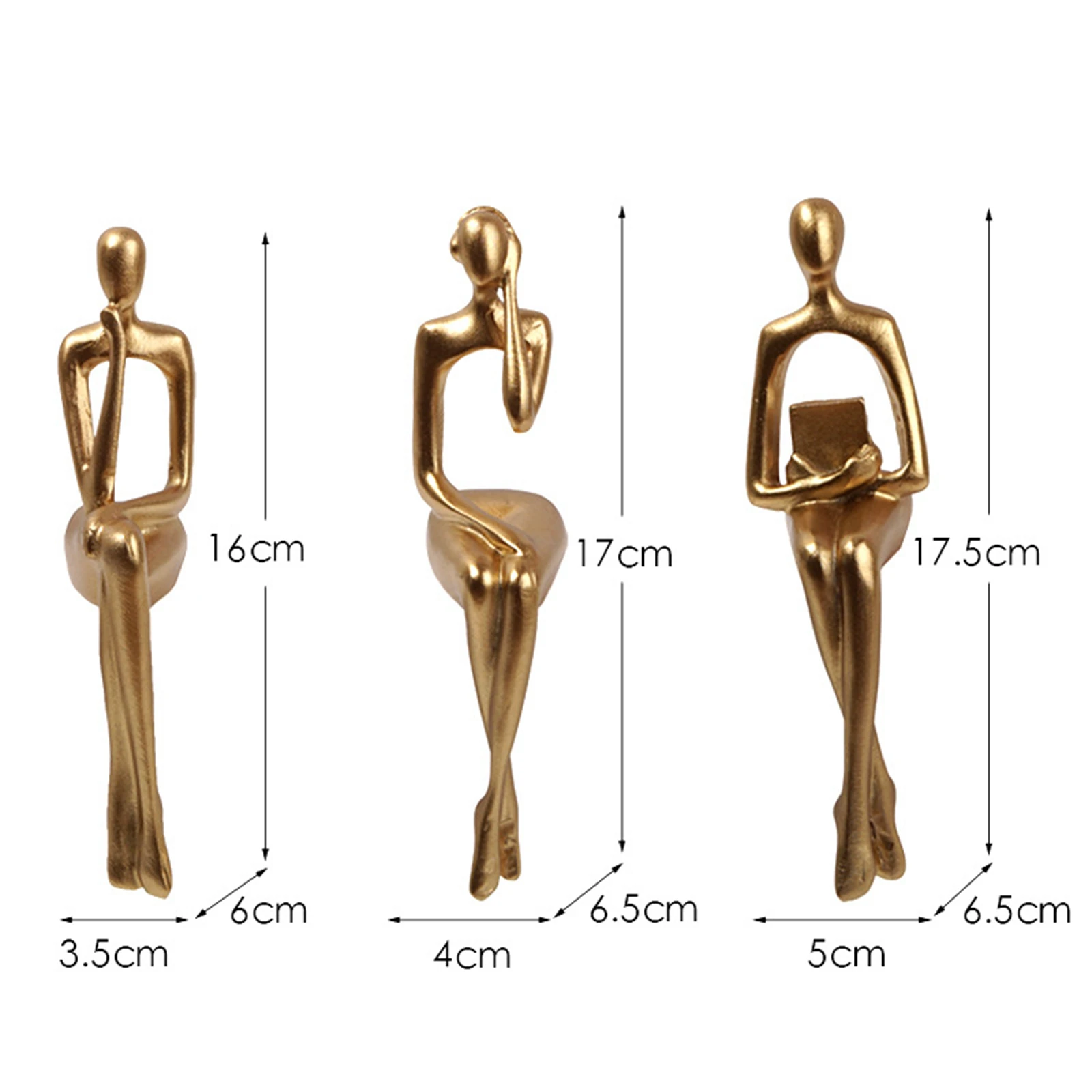 

3 сидячие статуи, статуэтки, скульптуры для полки, украшение для дома, гостиной, аксессуары для декора помещений
