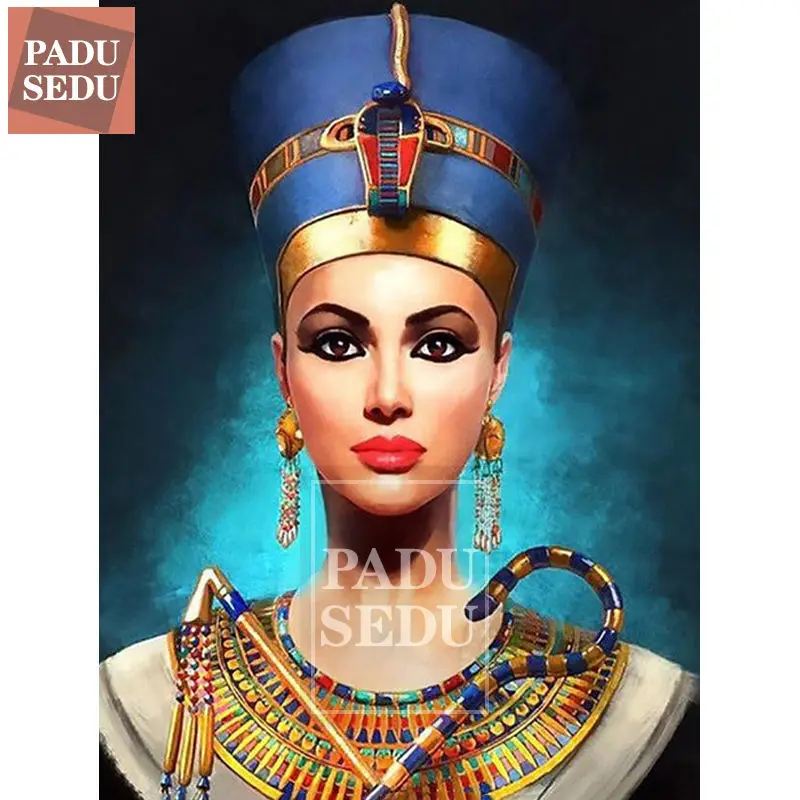 

5D Art Craft Diy Diamond Mosaic Embroidery Cleopatra Full Square Diamond Painting Egyptian Pharaoh Wall Pictures For Living Room