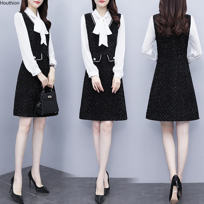 

Женское платье с длинным рукавом и V-образным вырезом