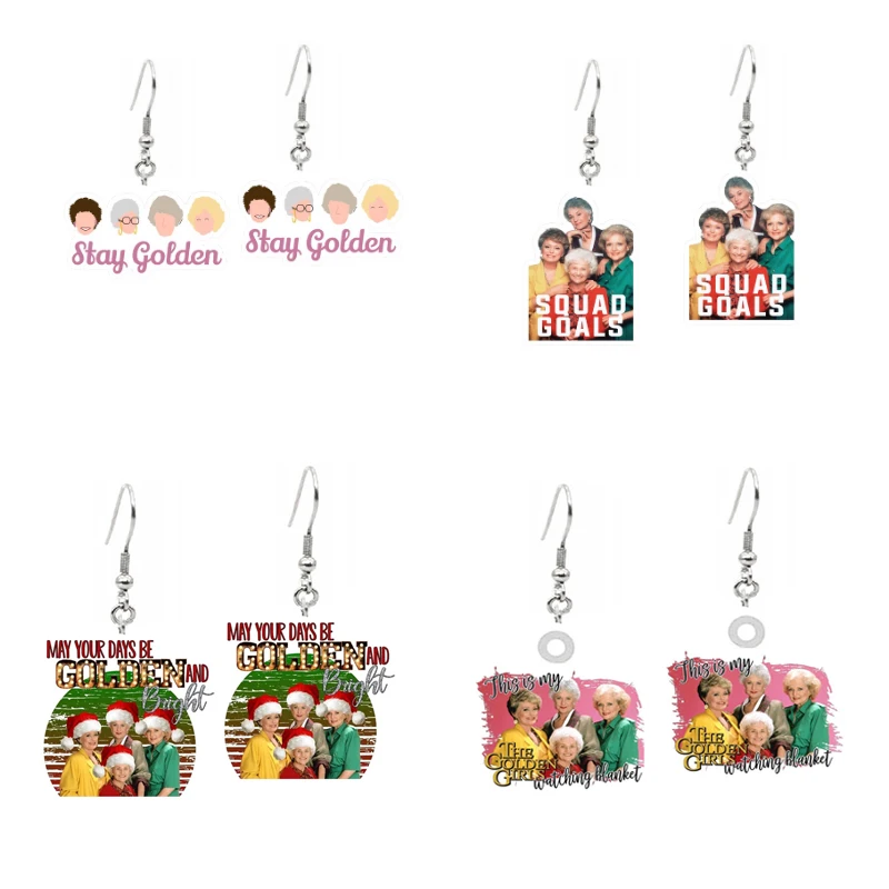 Классические Акриловые висячие серьги с героями фильма жди Golden Girls подарочные