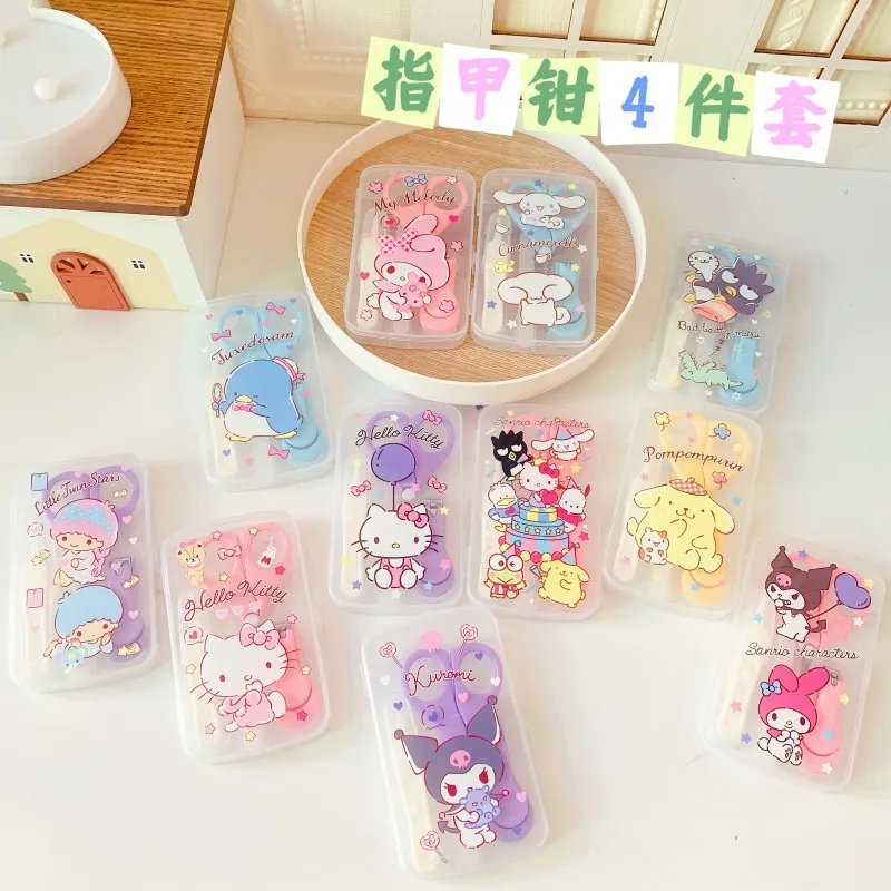 

Новые кусачки для ногтей Sanrio Kawaii HelloKitty Kuromi Cinnamorroll японские Мультяшные Детские кусачки для ногтей набор маленьких ножниц