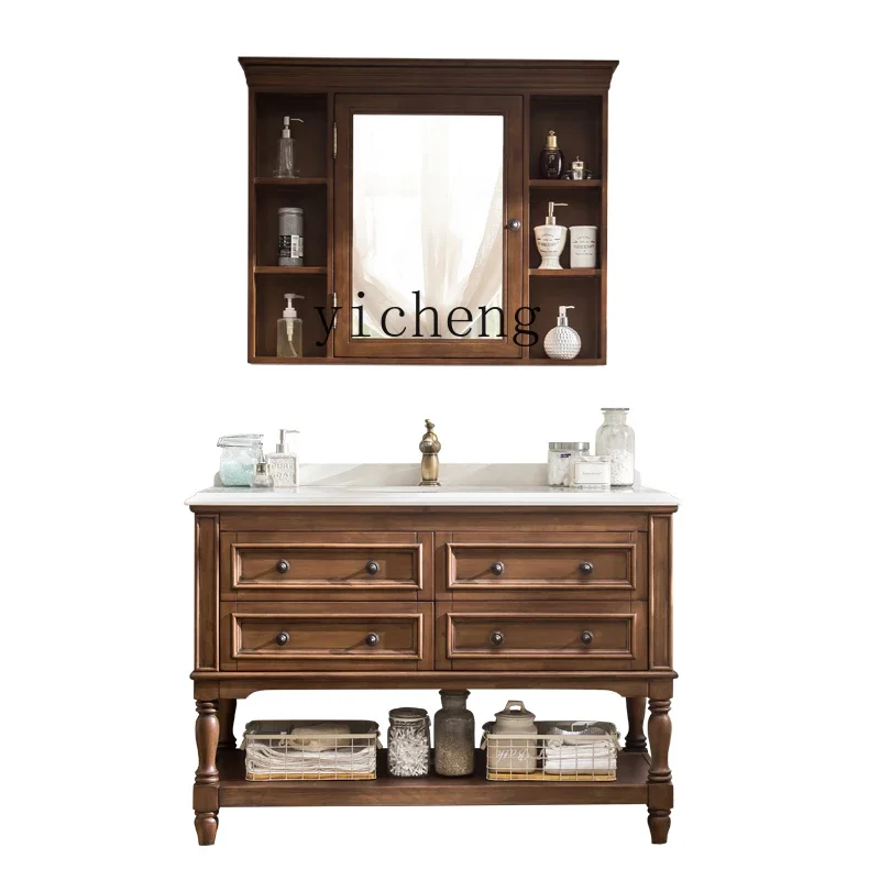 

Комбинация умывальника для ванной комнаты из массива дерева и резины, размер XL