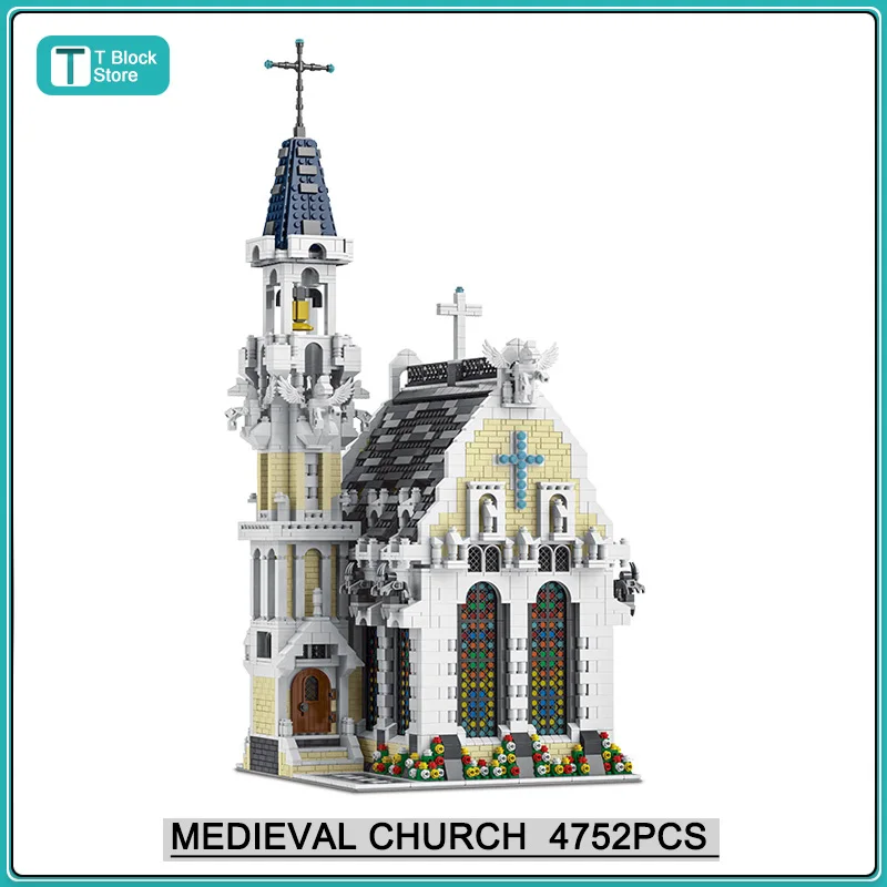 

MOC-65557 Medieval Churches Building Blocks Bricks Model Creative Streetview Modular City Architecture Sets Kids Toys Boys Gifts