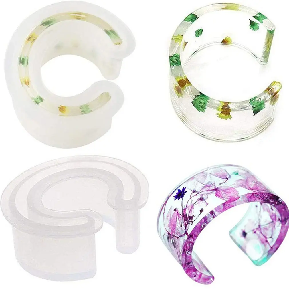 

C-образные формы для браслета из смолы, открытый дизайн, силиконовые браслеты для резки эпоксидной смолы для изготовления ювелирных изделий