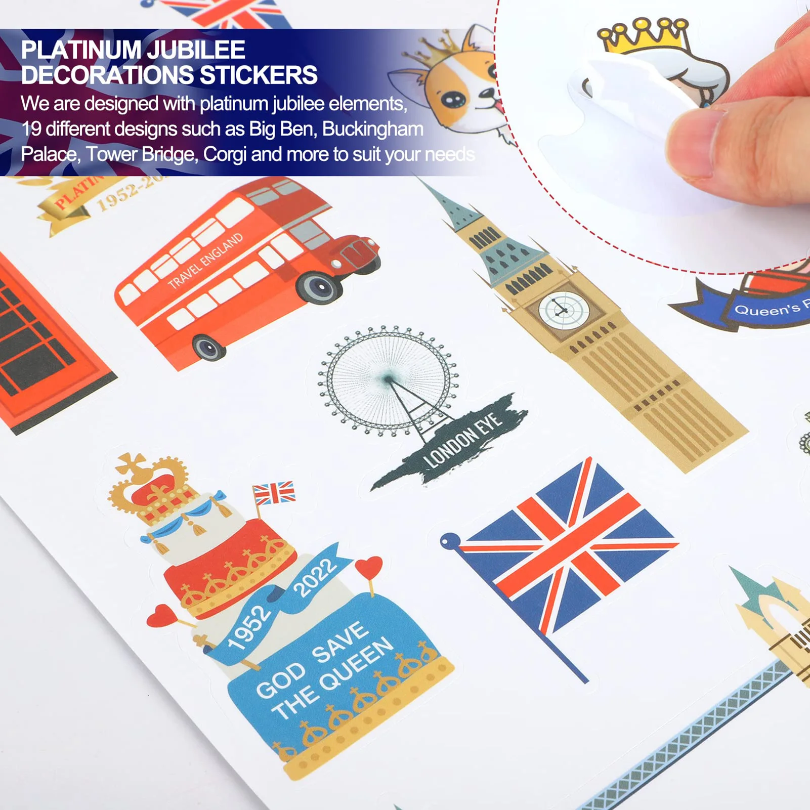 76 шт. декоративные наклейки с изображением королевы | Британское патриотическое