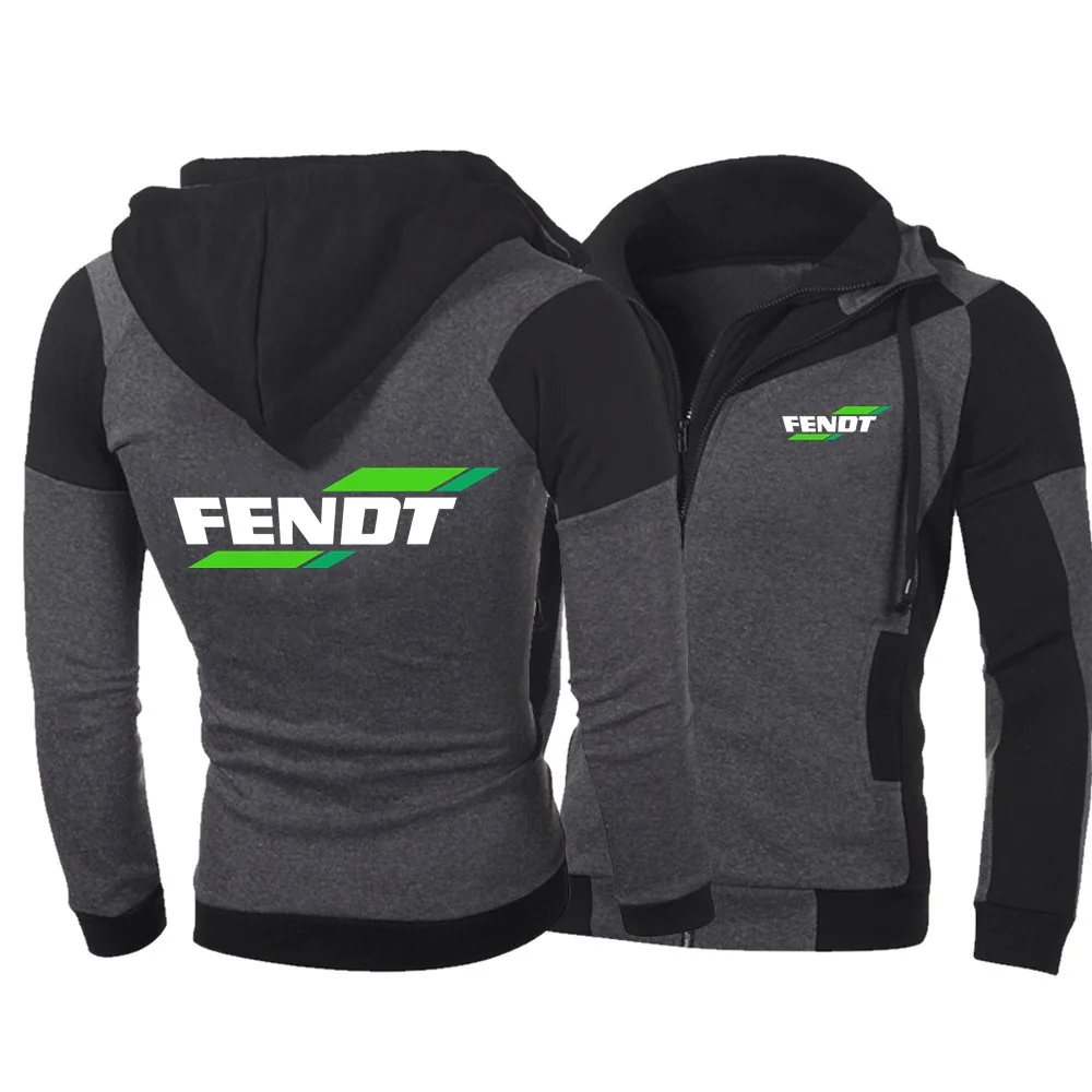 

2022 FENDT Letter Printing Men's Spring Autumn Double Zipper Multicolor Stitching Hoodie Fashion Warm Long-Sleeved Street Hot +1