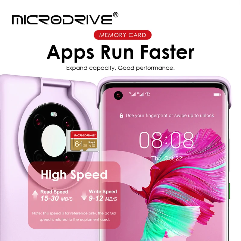 Высокоскоростная Карта Micro SD TF 4 ГБ 8 16 32 64 128 256 Мини-флеш-память Класса 10 Для