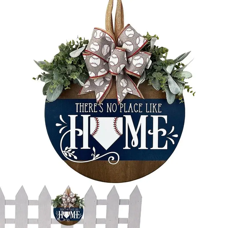 

Welcome Sign Hanger Wooden Signs To Hang Outside Baseball Shape Wooden Door Sign There's No Base Like Home For Holiday Halloween