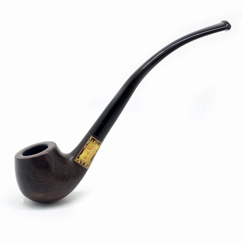 Ebony Wood Pipes for Smoking Bent Type Pipe Accessory Carving Pipes Smoke Tobacco Cigarette Acrylic Holder Oil Burner Pipe