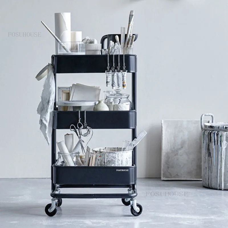 Тележка кухонные стеллажи для хранения тележки салона красоты передвижной шкив