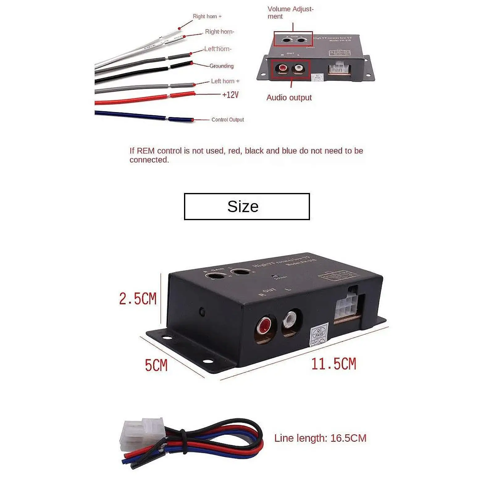 Автомобильный аудиопереходник с высоким в низкий металлический каркас для