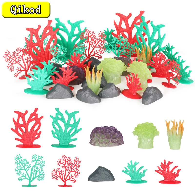 

32pcs/set Simulation Sea Life Coral Jellyfish Seaweed Animals Model Scenes Action Figures Education Miniature Kids Toys
