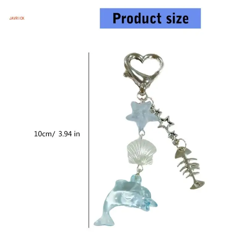 N1HE Стильный брелок для телефона с дельфином и ракушками Уникальный мобильный в