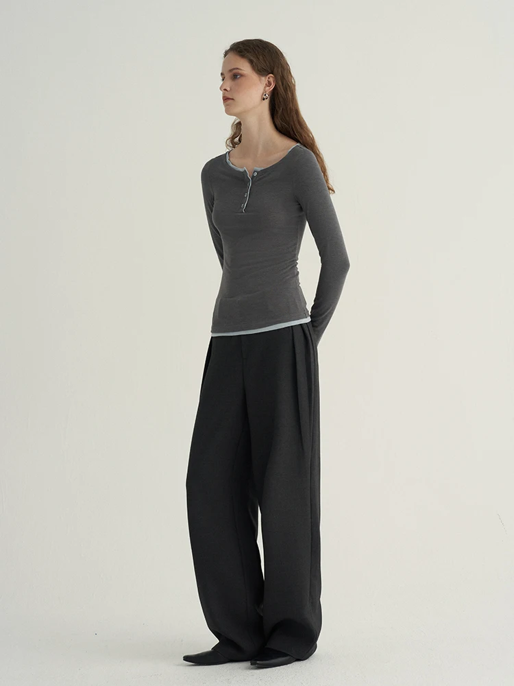 Someone Sometimes Осенне-зимний модный воротник Генри искусственный двухсекционный