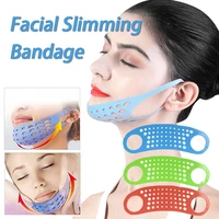 3 colors sleeping face slimming mask bandage v face slimming face lifting face mesh design silicone thin face bandage