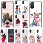 Чехол для телефона Xiaomi Redmi Note 11 Pro, футляр для телефона 10, 55 s, 8, 7, 9T, 8T, с черными и коричневыми волосами, для детей, мамочек, девочек, чехол для Redmi 10, 9, 9a, 9c, 9T, 8, A, 7A