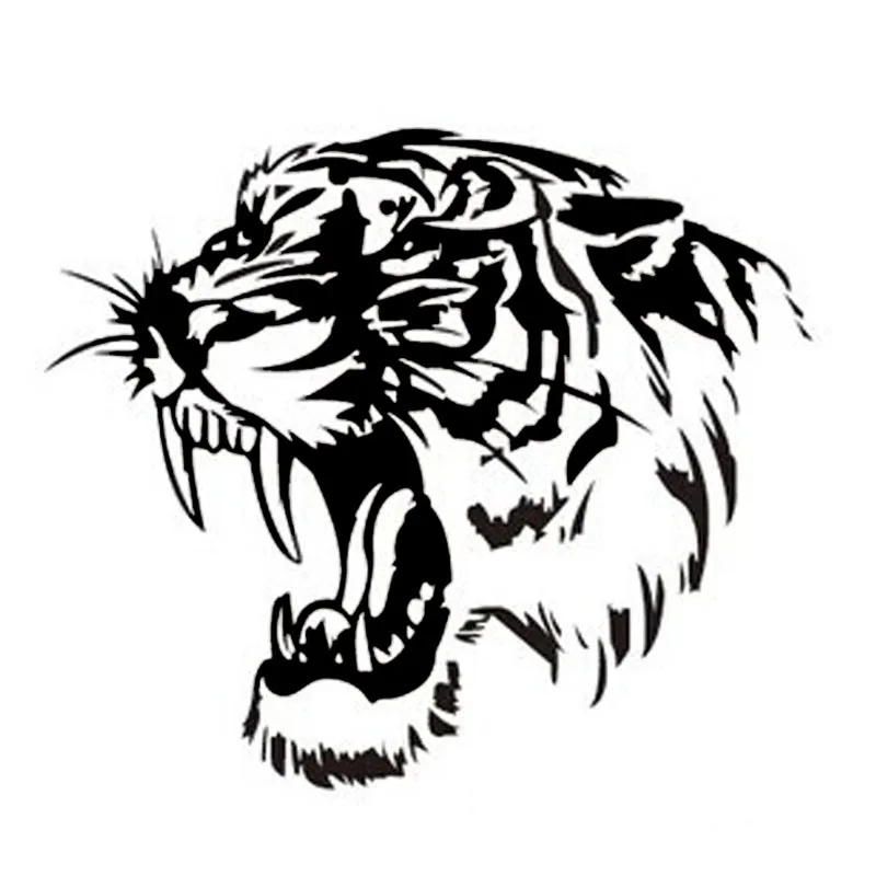 

M311#13CM/17CM Black Car Sticker Decals Tiger Head Motorcycle Side Car Stickers Waterproof Vinyl Decal Pegatinas Para Coche