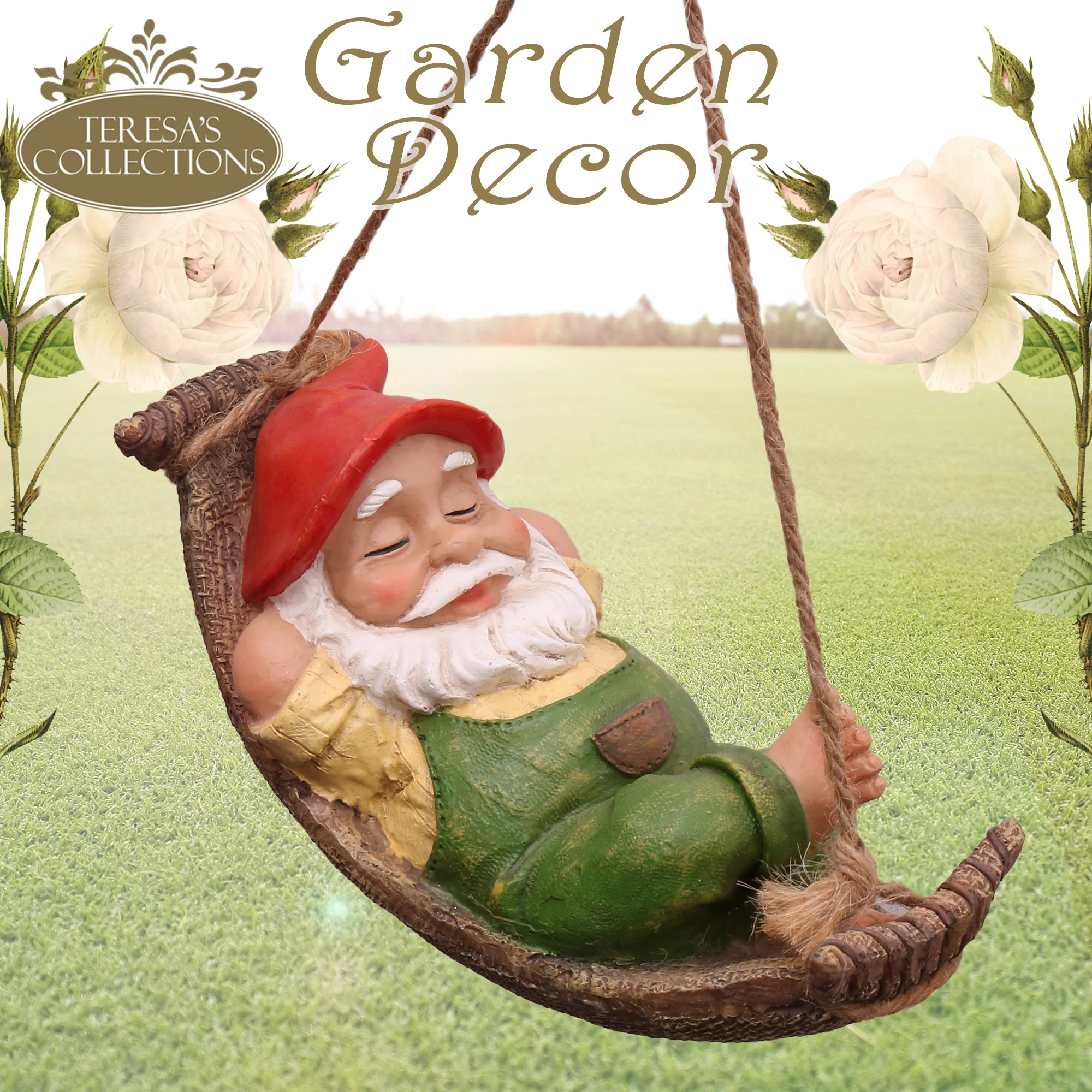 

TERESA'S COLLECTION Funny Garden Gnome Statue Outdoor Decor Miniature Figurines Micro Garden Resin Home Decoration