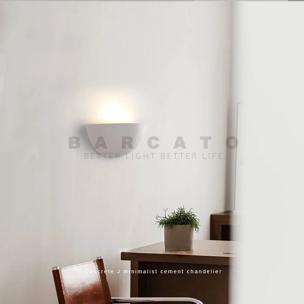 Современная гипсовая настенная лампа E27 скандинавские комнатные прикроватные