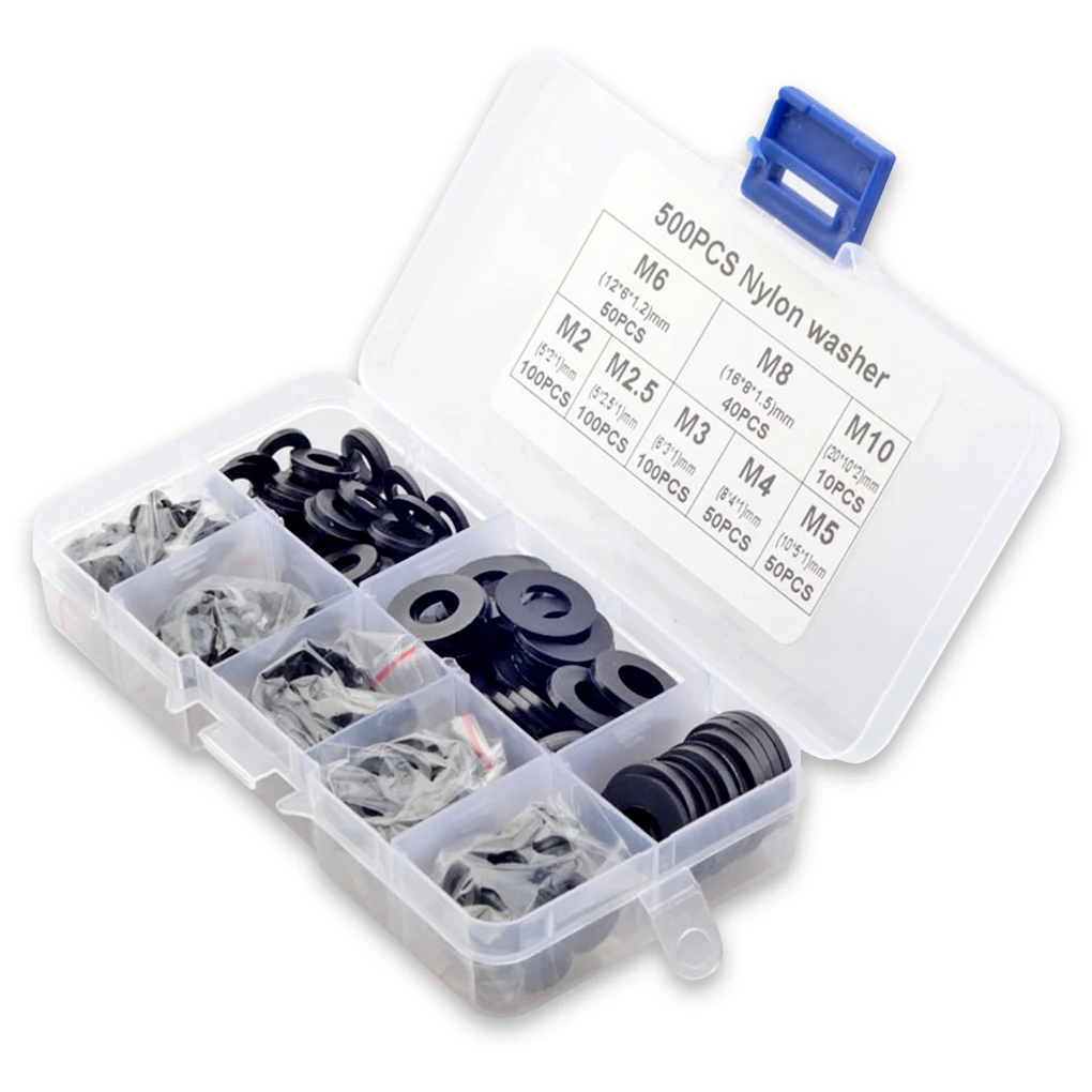

Упаковка из 500 плоских прокладок, отличное уплотнение, набор многоцелевых шайб, аксессуары электрика, изоляционные прокладки, электрически...