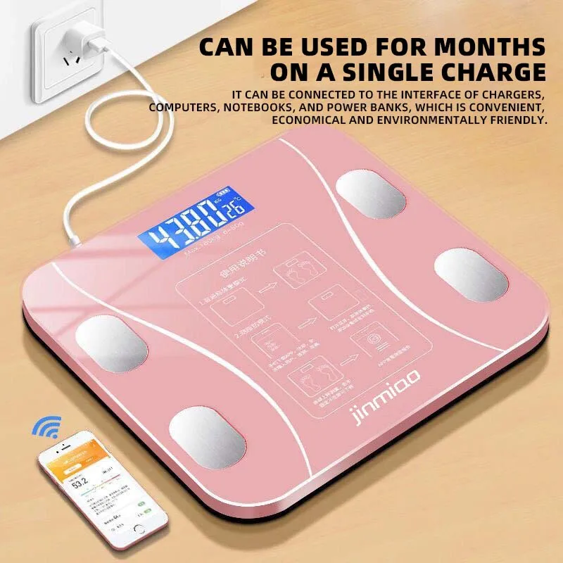 

Body Fat Scale Smart Wireless Digital Bathroom Scale Body Indicator Analyzer Bluetooth Compatible Mobile APP Power SolarCharging