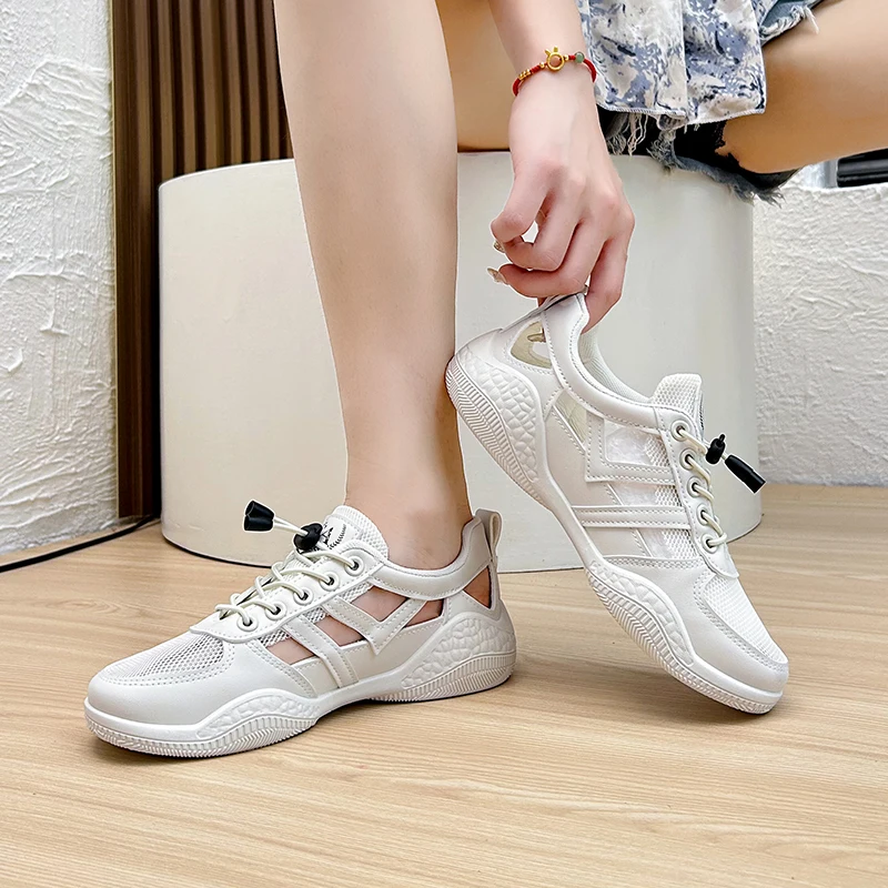 Summer Women's Shoes Sports Shoes Flat Shoes Running Shoes Breathable Mesh Versatile and Fashionable Sneakers Vulcanize Shoes