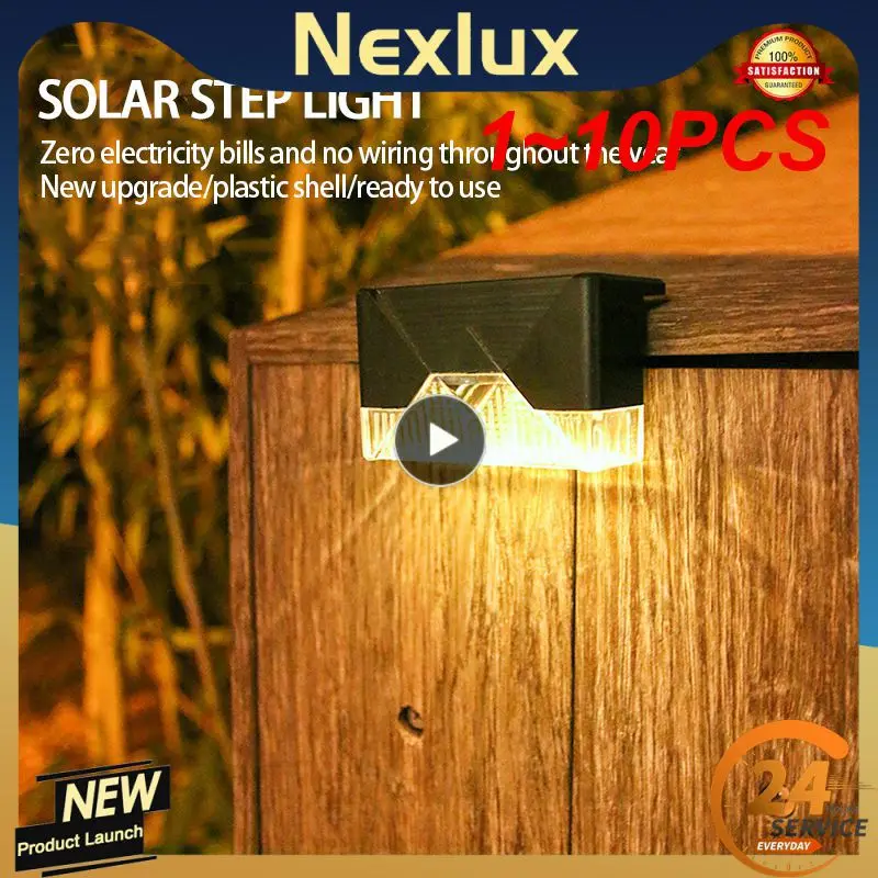 

1~10PCS Waterproof LED Solar Light Outdoor Lighting Lamp Terrace Cortyard Fence Step Floor Solar Lamp Garden Decorations Wall