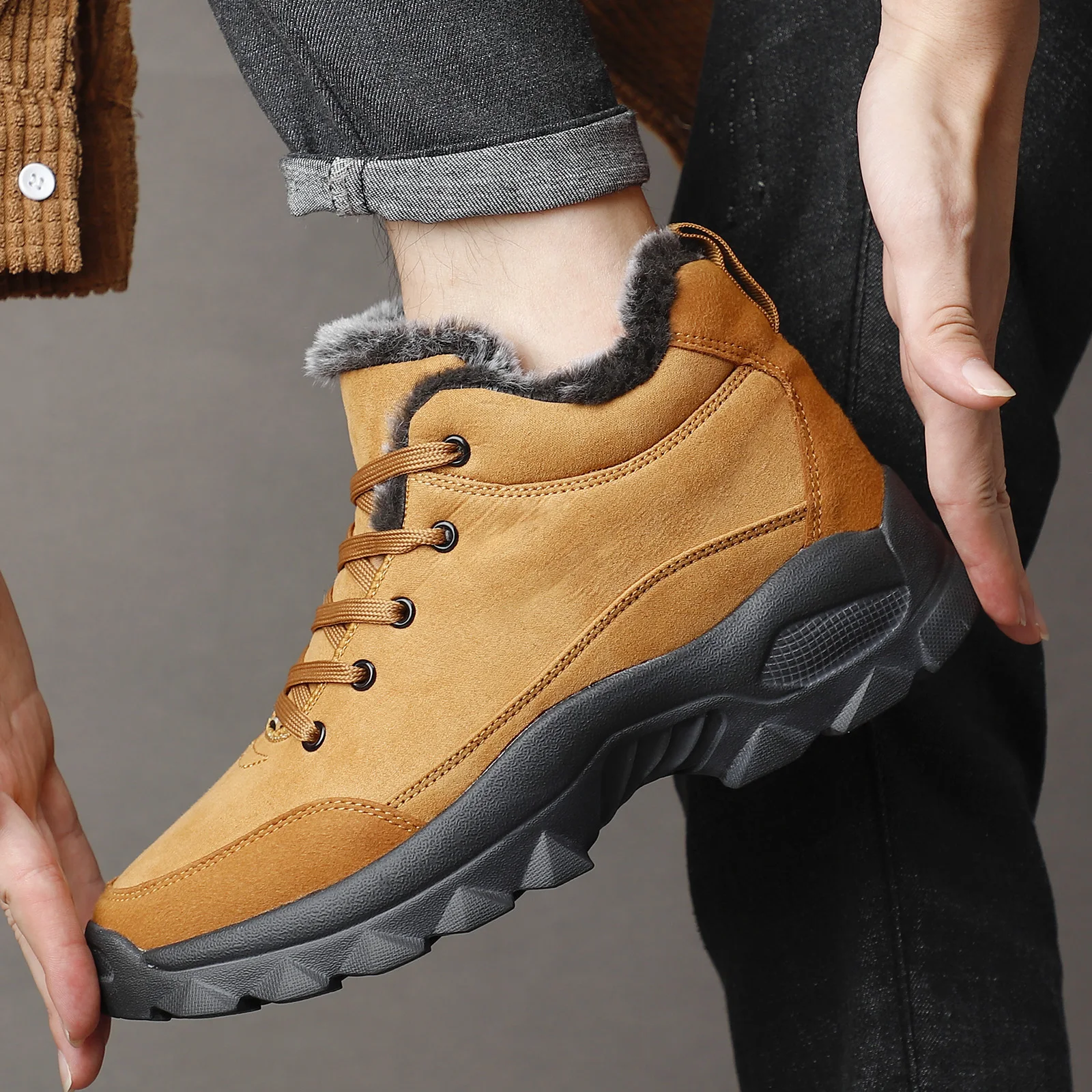Men Snow Boots Outdoor Shoes For Male Thick Sole Sneakers for Men Winter Shoes Botines Tenis Keep Warm Fluff Mens Ankle Boots 5 Men Snow Boots Outdoor Shoes For Male Thick Sole Sneakers for Men Winter Shoes Botines Tenis Keep Warm Fluff Mens Ankle Boots 5