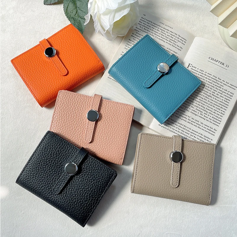 Luxury Design Genuine Leather Womens Wallets and Purses Fashion Small Money Bag Phone Wallet Coin Card Holder Case
