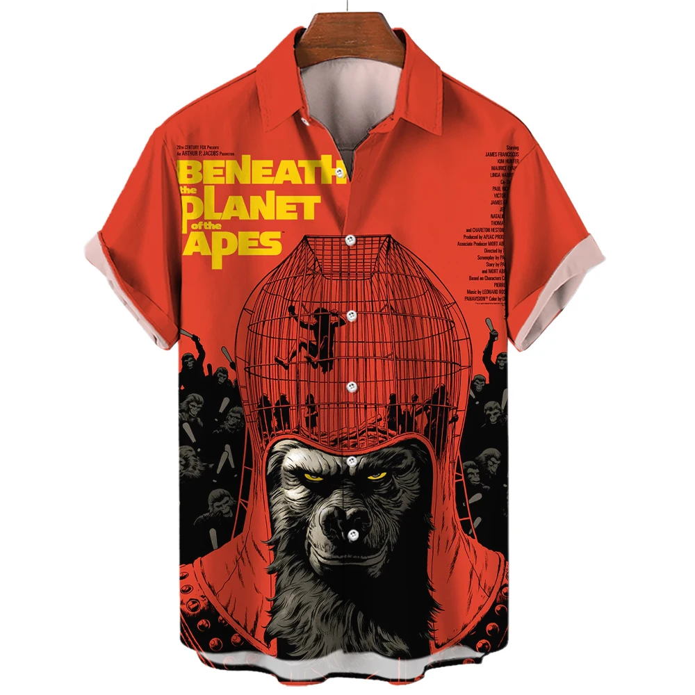 

2023 Movie Character Horror Vintage Shirt Summer Street Wear Hawaiian Shirt 3d Printed Men's Breathable Street Shirt
