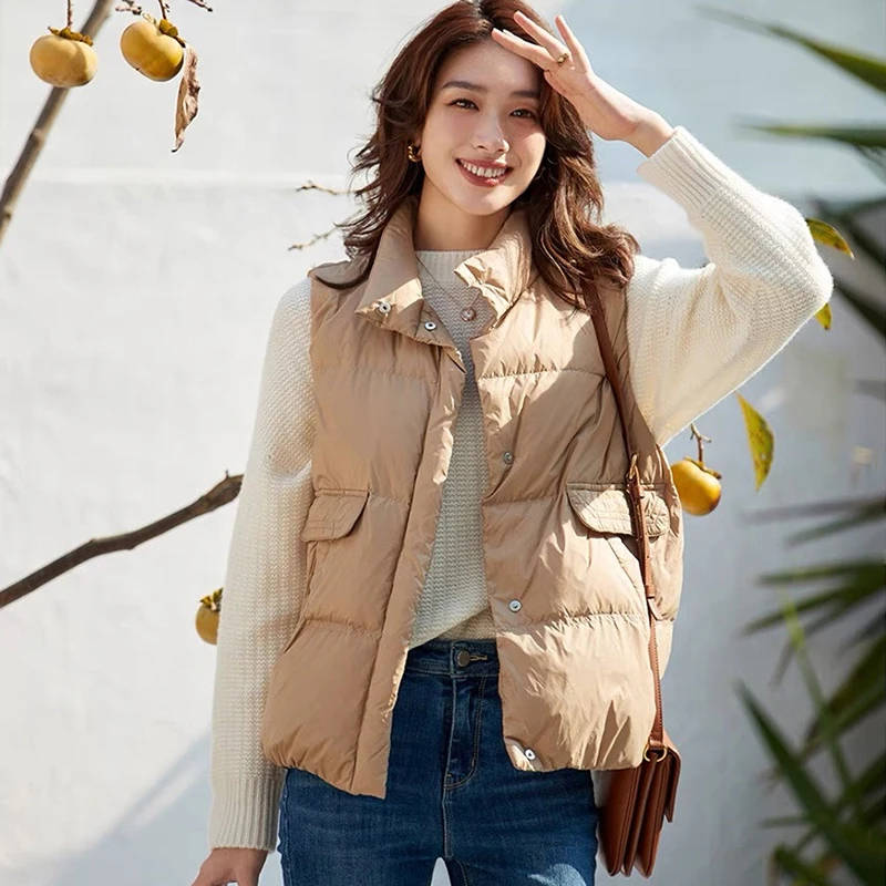 

Down Jacket Women Vest Autumn Winter Warm Puffer Jacket Fitted Zipper Sleeveless Cropped Women Coats On Offer With Free Shipping