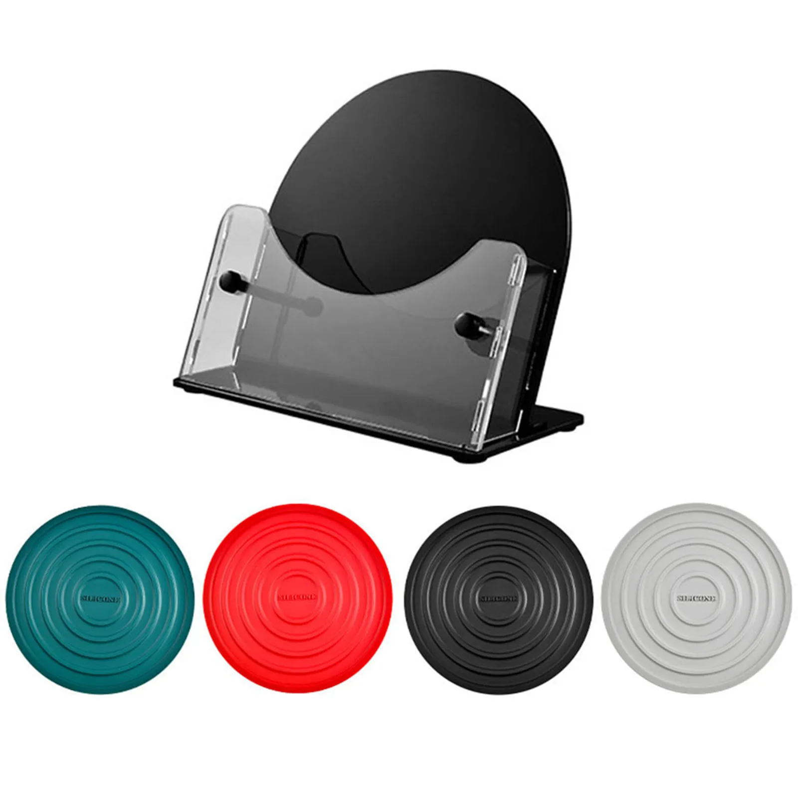 

Flexible Silicone Table Trivet Mat Waterproof Design 4PCS Set with Storage Rack Protects Surfaces from Hot Pots and Pans