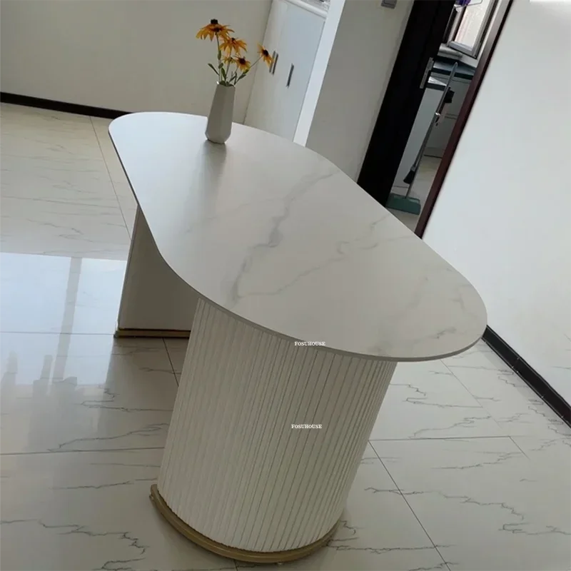 Скандинавские овальные обеденные столы легкий роскошный обеденный стол и набор