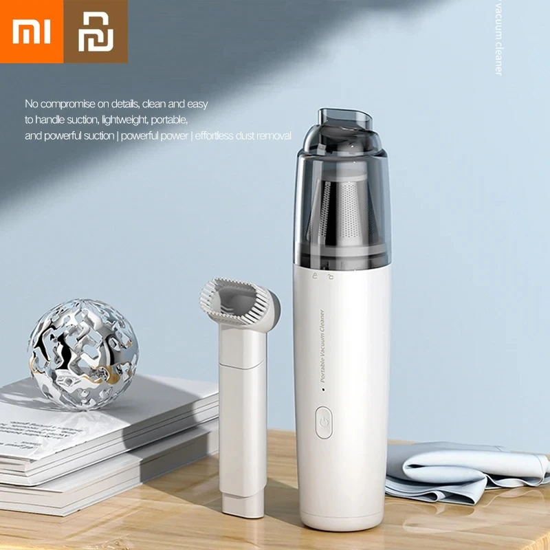 Фото Xiaomi Youpin пылесос автомобильный домашний портативный ручной беспроводной зарядный металлический фильтрующий элемент мини высокой мощности с насадкой щетки №1