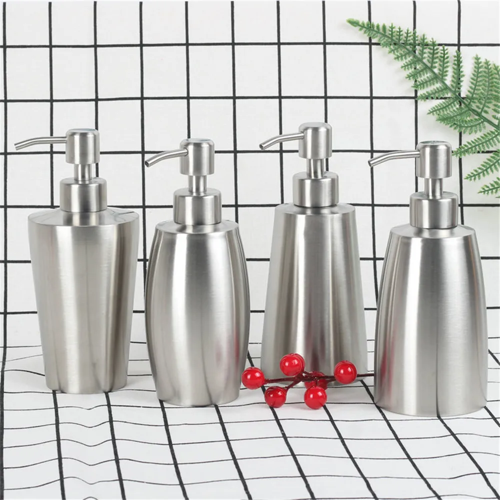 

350ml 400ml Stainless Steel Liquid Soap Dispenser Shampoo Lotion Detergent Sanitizer Bottle Bathroom Accessories Home Hotel