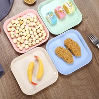 kitchen wheat straw tableware spit bone plate household plastic fruit snack plates seasoning plate dishes small square dishes