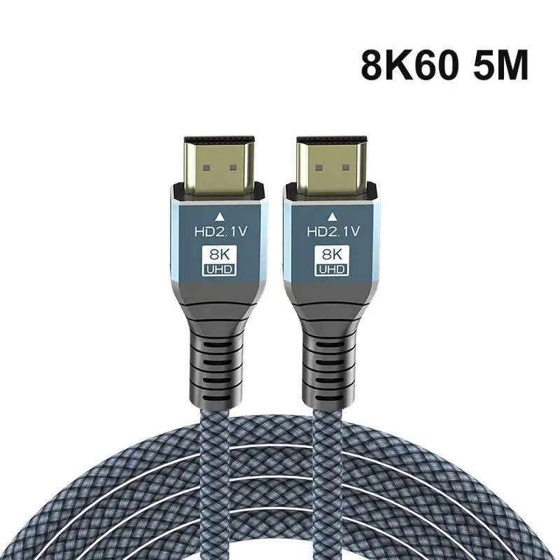 

Aluminum Nylon Hd Cable Computer Hdtv Hdr Hdmi-compatible Cable Tv Connection 48gbps Adapter Hd Cable 8k@60hz Braided