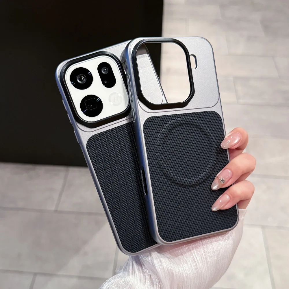Фото Магнитный чехол для OPPO Find X9 Pro X9s Pro FindX9 Ultra с треугольной текстурой, жесткий корпус, съемный, с независимой защитой объектива №3