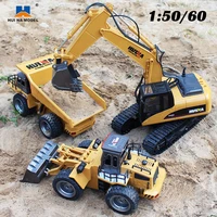3pcs huina 15060 diecast model alloy simulation car die cast backhoe loader truck bulldozer excavator vehicle toys collectable