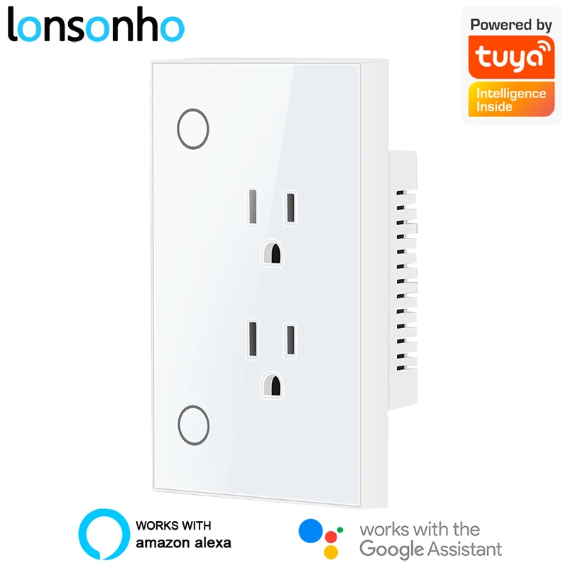 

Умная Wi-Fi розетка Lonsonho Tuya, 16 А, с ДУ